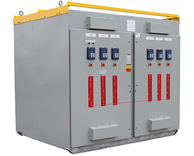 system six switchgear, system 6, six load-interrupter switches, fault interrupters, bus taps, or bus-tie switches, air-insulated transition bays